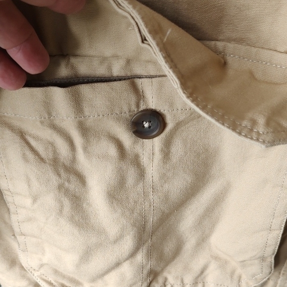 Cabela's Tan barn utility Jacket LG w/dk brown corduroy collar & cuffs - Picture 6 of 9